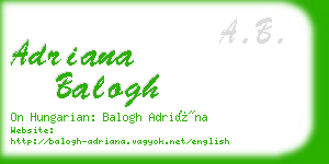 adriana balogh business card